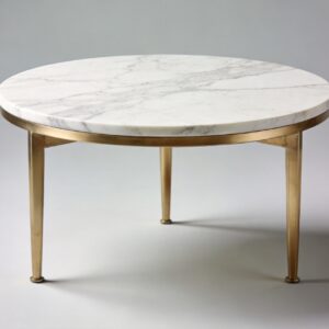 Round Marble Top Coffee Table With Gold Legs