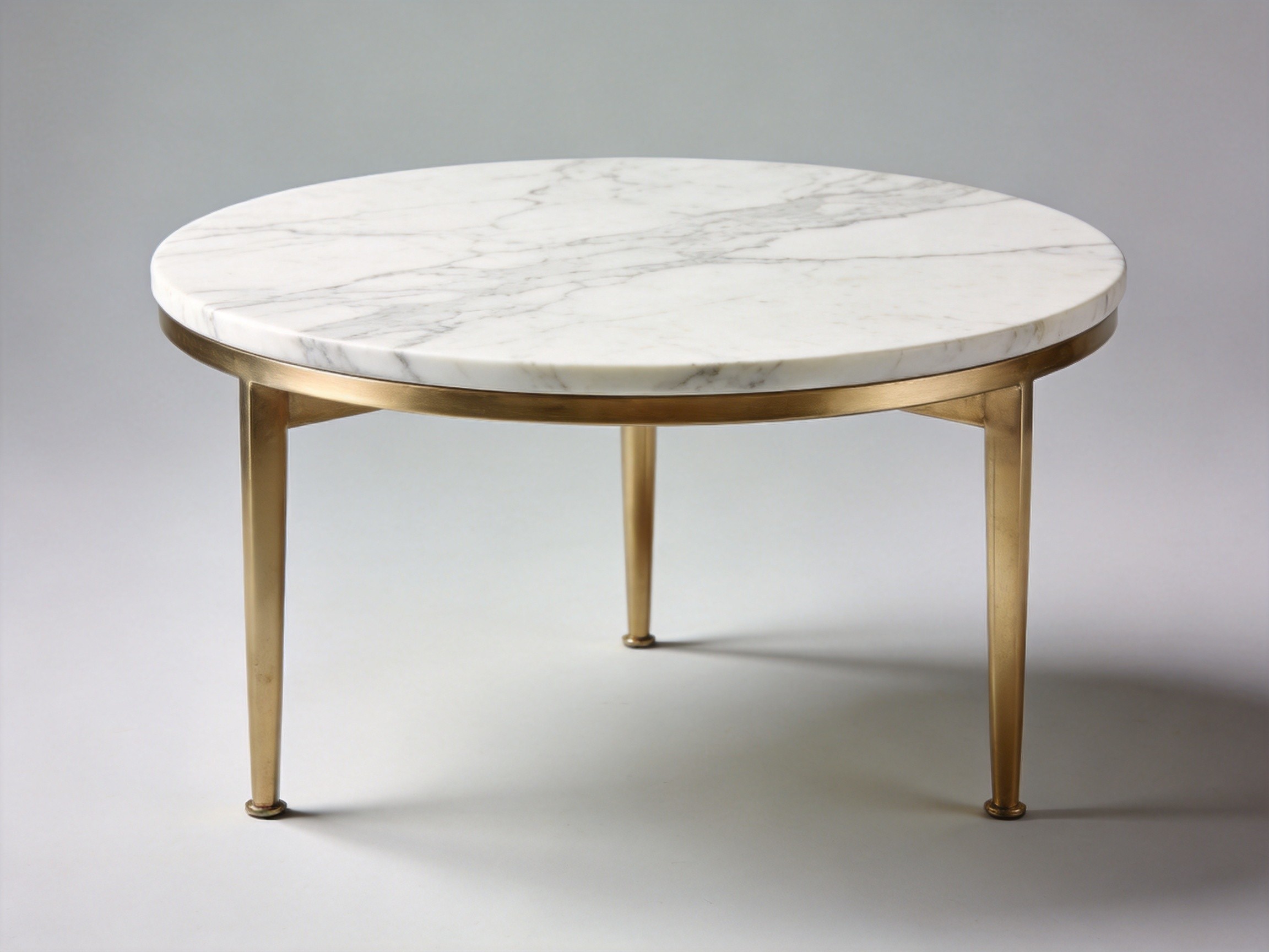 Round Marble Top Coffee Table With Gold Legs